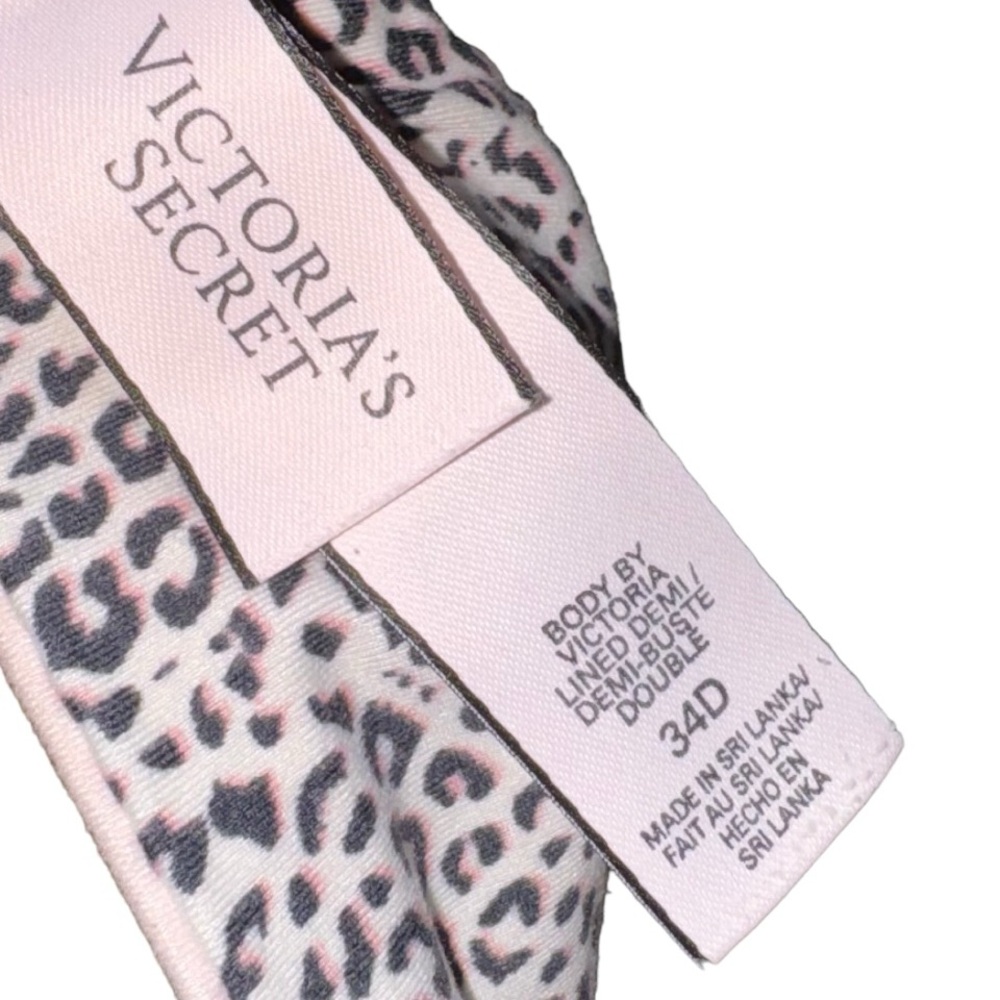 Victoria’s Secret Body By Victoria Lined Demi Cheetah Print Bra Size 34D - Picture 3 of 8